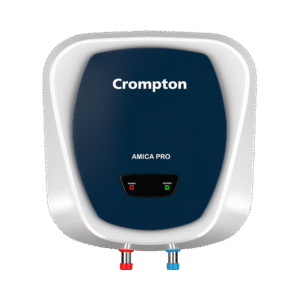 Crompton ASWH-5210 (Amica Pro) 10 L Storage Water Geyser | 5 Star BEE Energy Rating | Glassline Tanked (White & Blue)